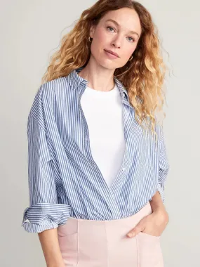 PINSTRIPED BOYFRIEND SHIRT