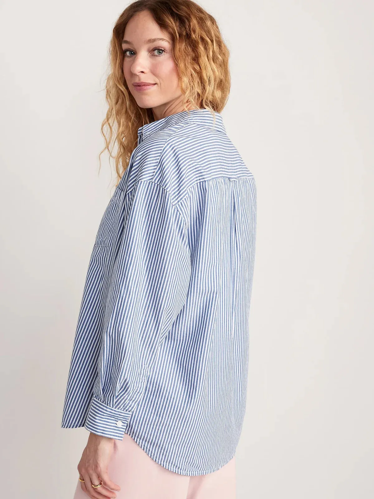 PINSTRIPED BOYFRIEND SHIRT