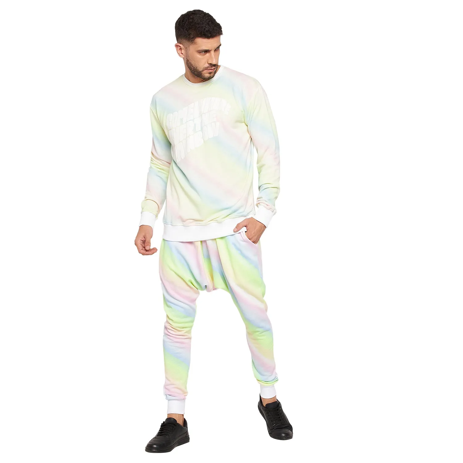 Rainbow Dyed Oversized Printed Sweatshirt