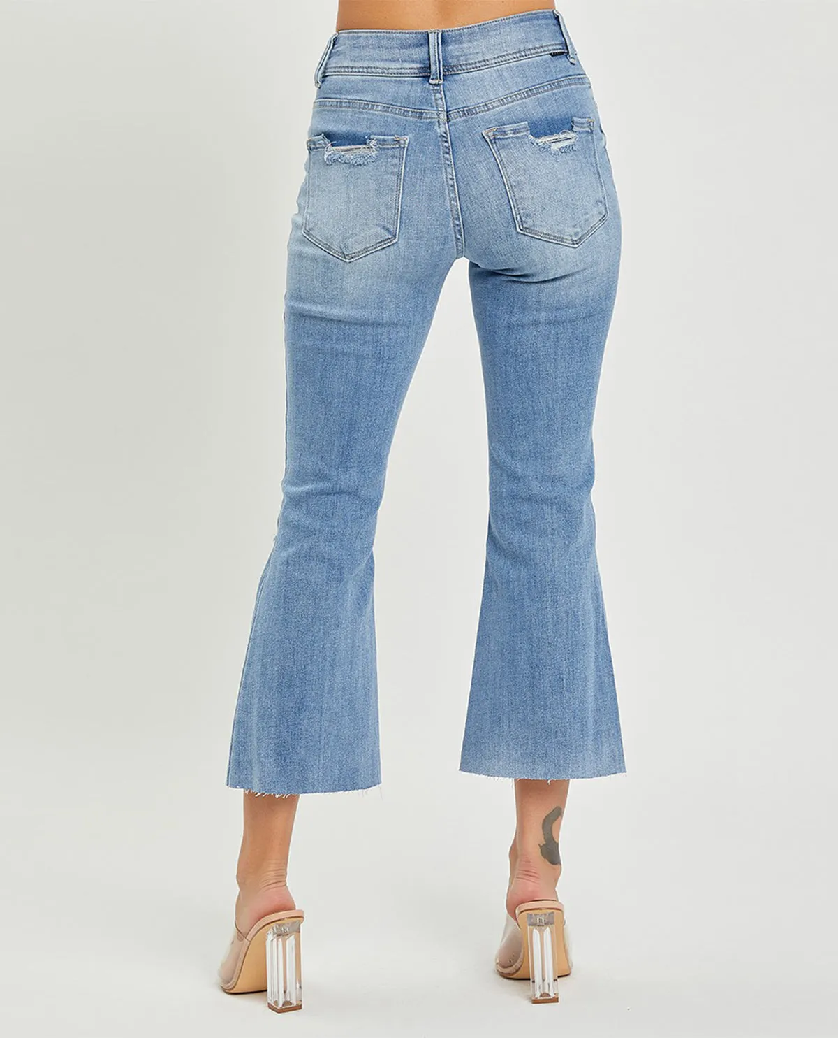 Risen High Rise Crop Flare Jeans