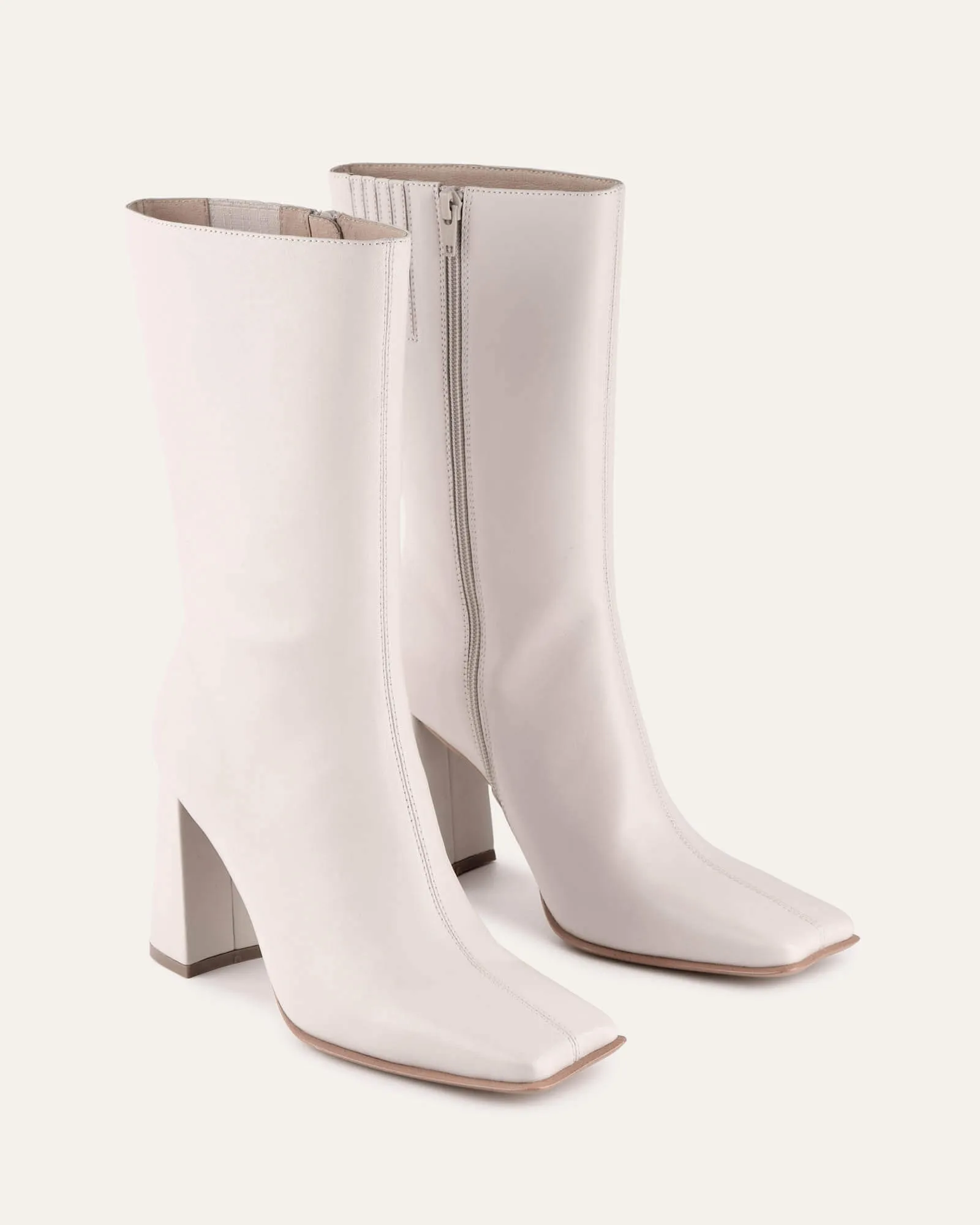 RUSH CALF BOOTS OFF WHITE LEATHER