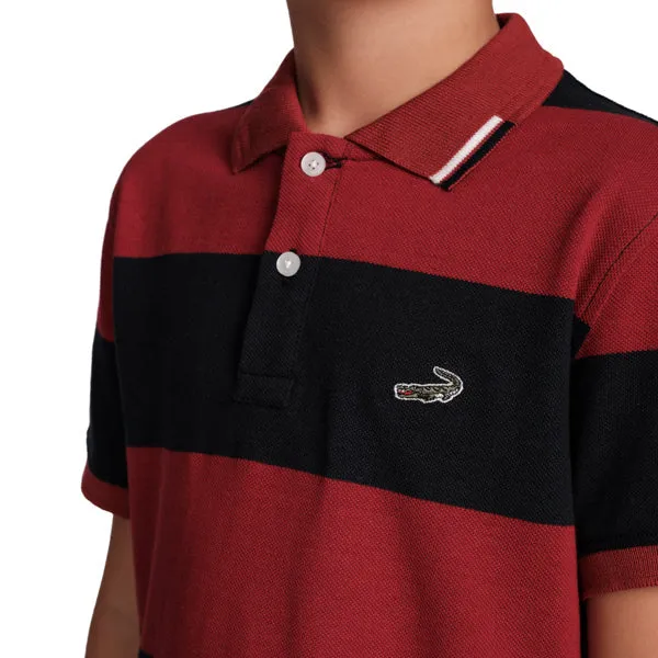 Stripe Fusion Polo-Maroon