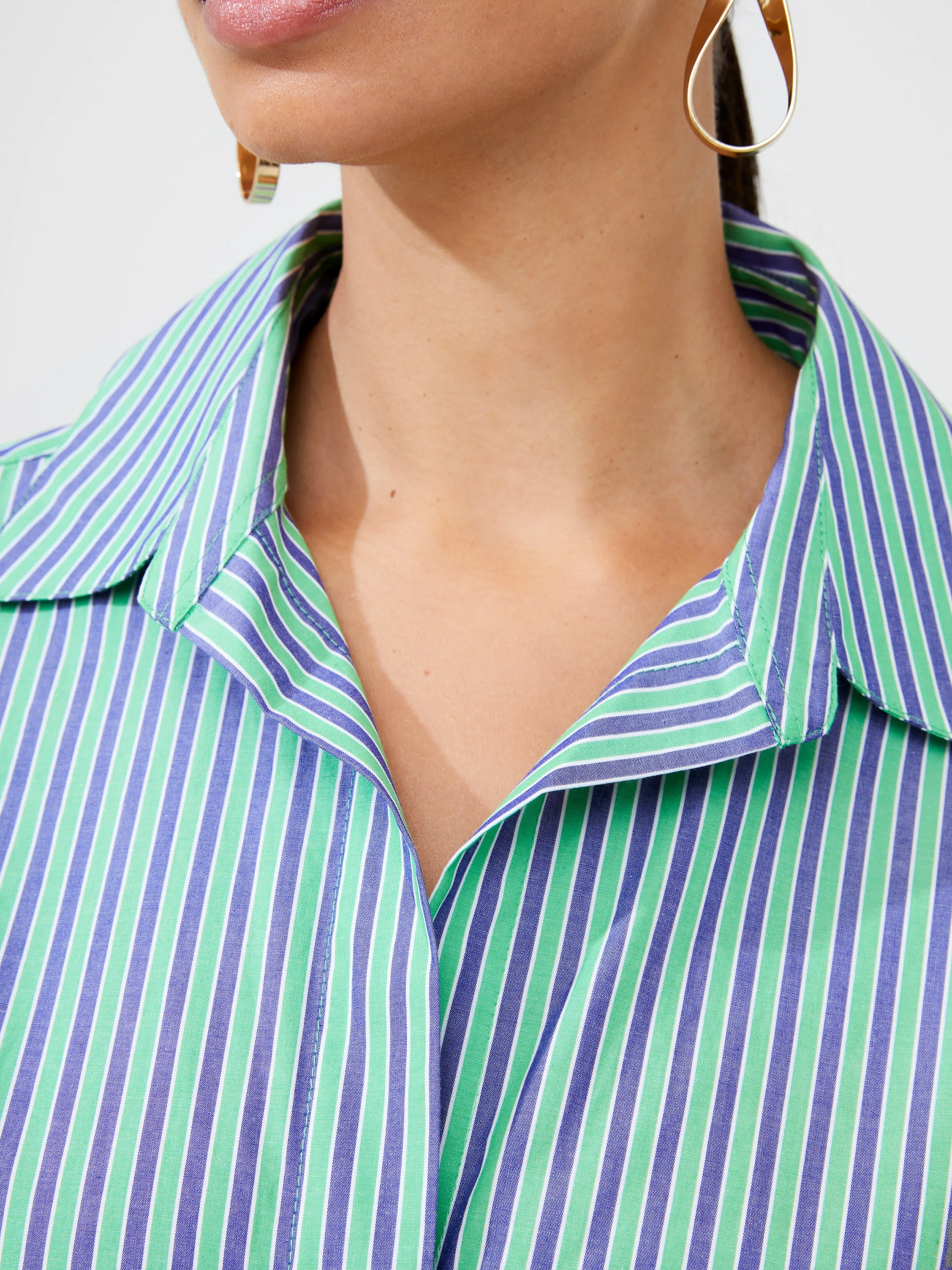 Stripe Poplin Boyfriend Shirt