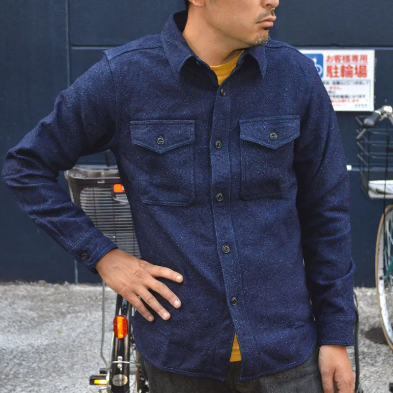 UES "502455" INDIGO AMUNZEN SHIRT "HEAVY FLANNEL SHIRT"