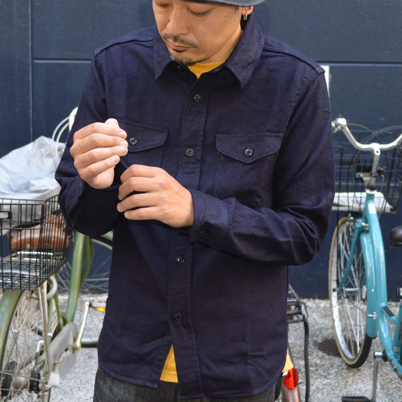 UES "502455" INDIGO AMUNZEN SHIRT "HEAVY FLANNEL SHIRT"